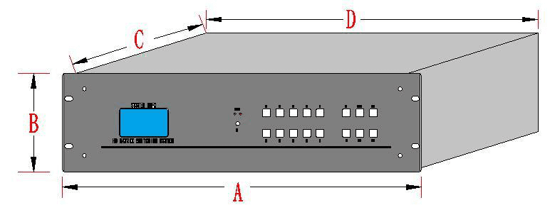 Seamless Hybrid Matrix Switcher 16×16 dimensions
